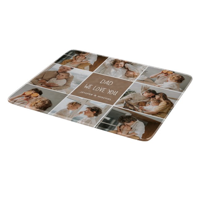 Collage Photo Dad We Love You Happy Fathers Day Cutting Board