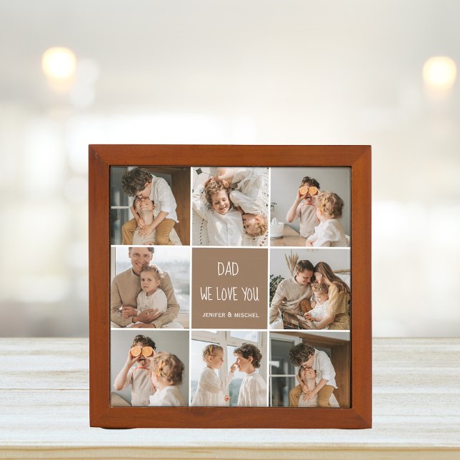 Collage Photo Dad We Love You Happy Fathers Day Desk Organizer (Creator Uploaded)