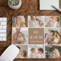 Collage Photo Dad We Love You Happy Fathers Day Mouse Pad