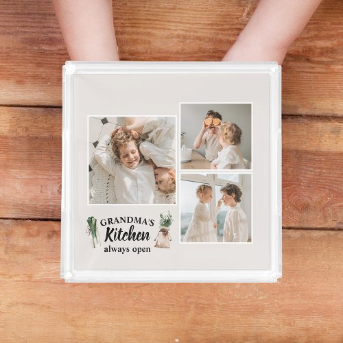 Collage Photo  Grandma Kitchen Is Always Open Acrylic Tray