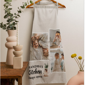 Collage Photo & Grandma Kitchen Is Always Open Apron by LovePattern at Zazzle