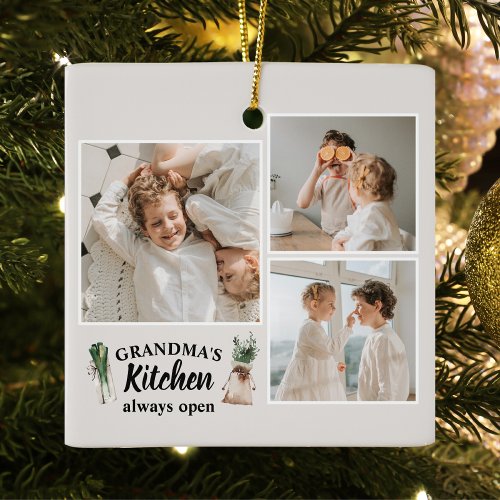 Collage Photo  Grandma Kitchen Is Always Open Ceramic Ornament