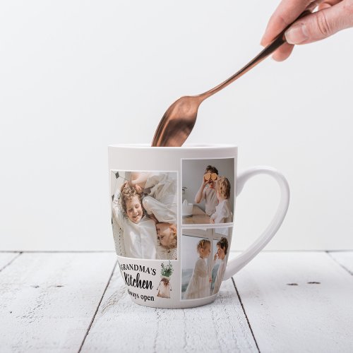 Collage Photo  Grandma Kitchen Is Always Open Latte Mug