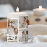 Collage Photo & Grandma Kitchen Is Always Open Pillar Candle<br><div class="desc">Looking for the perfect gift for your grandma, or for anyone who loves spending time in the kitchen? Look no further than this unique and customizable product! Featuring a beautiful collage of your favorite photos, this design is sure to capture your memories and make them last. And with the charming...</div>