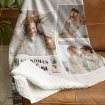 Collage Photo & Grandma Kitchen Is Always Open Sherpa Blanket<br><div class="desc">Looking for the perfect gift for your grandma, or for anyone who loves spending time in the kitchen? Look no further than this unique and customizable product! Featuring a beautiful collage of your favorite photos, this design is sure to capture your memories and make them last. And with the charming...</div>