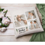 Collage Photo & Grandma Kitchen Is Always Open Throw Pillow<br><div class="desc">Looking for the perfect gift for your grandma, or for anyone who loves spending time in the kitchen? Look no further than this unique and customizable product! Featuring a beautiful collage of your favorite photos, this design is sure to capture your memories and make them last. And with the charming...</div>