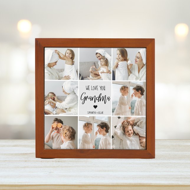 Collage Photo Grey We Love You Grandma Best Gift  Desk Organizer (Creator Uploaded)