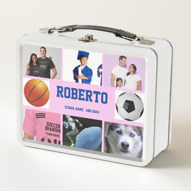 COLLAGE photo Lunchbox PINK , PURPLE To Customize  (Front)