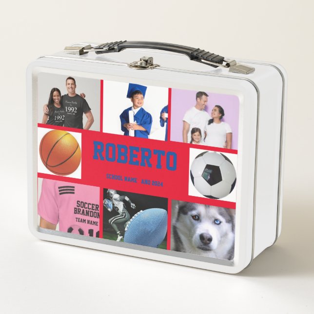 COLLAGE photo Lunchbox PINK , PURPLE To Customize  (Front)