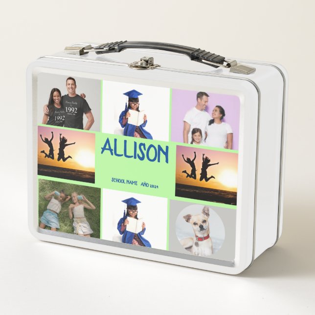 COLLAGE photo Lunchbox PINK , PURPLE To Customize (Front)