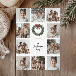 Collage Photo Merry Christmas Card | Family Name<br><div class="desc">Celebrate the festive season with our Collage Photo Merry Christmas Card, featuring space for multiple photos and your family name. This personalized card allows you to showcase cherished memories from the past year in a beautiful collage design. Add your family's name to create a warm and inviting holiday greeting that...</div>