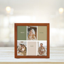 Collage Photo Modern Best Dad Ever Gift Desk Organizer