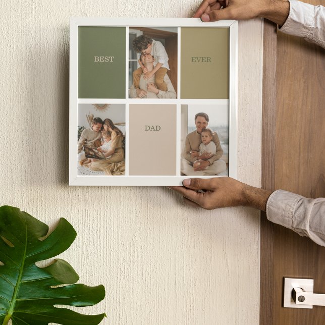 Collage Photo Modern Best Dad Ever Gift Poster (Creator Uploaded)