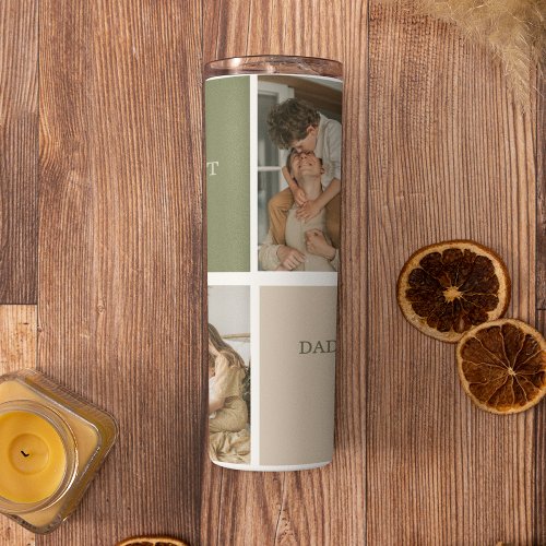 Collage Photo Modern Best Dad Ever Gift Thermal Tumbler