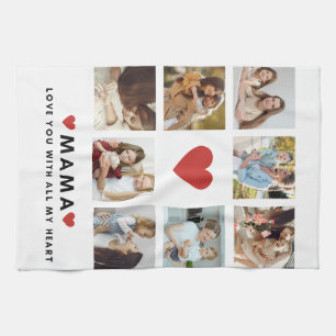 Collage Photo Mom We Love You Best Mother Gift Kitchen Towel