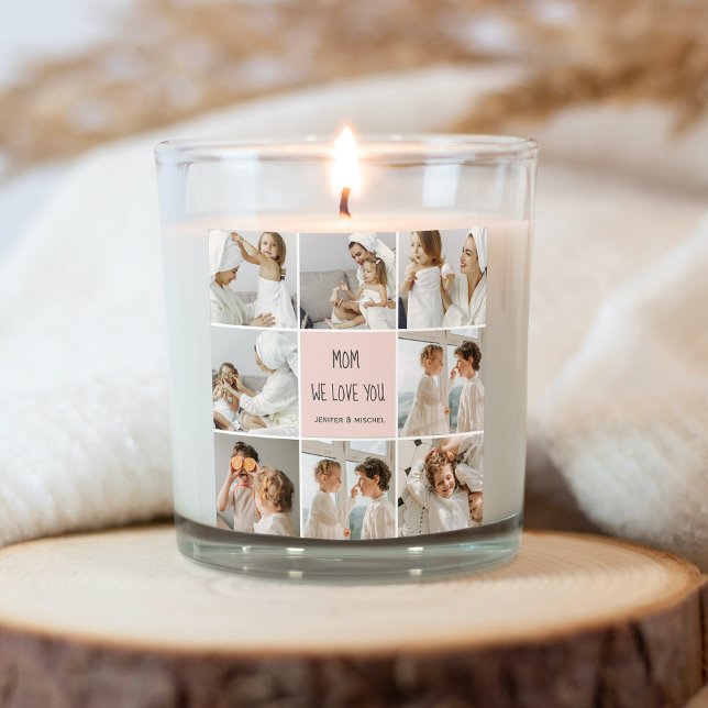 Collage Photo Mom We Love You Best Mother Gift Square Sticker (Creator Uploaded)