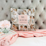 Collage Photo Mom We Love You Best Mother Gift Throw Pillow<br><div class="desc">This collage photo frame is a perfect gift to express your love for your mother. The frame is beautifully designed with shades of pink, adding a touch of femininity and elegance to the overall look. The frame can hold multiple photos of different sizes, allowing you to create a unique and...</div>