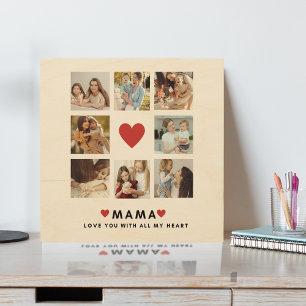 Collage Photo Mom We Love You Best Mother Gift Wood Wall Art