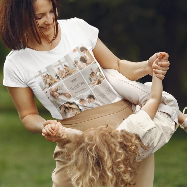 Collage Photo Mom We Love You Personalized T-Shirt (Creator Uploaded)