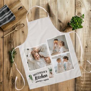 Collage Photo & Mother Kitchen Is Always Open Apron