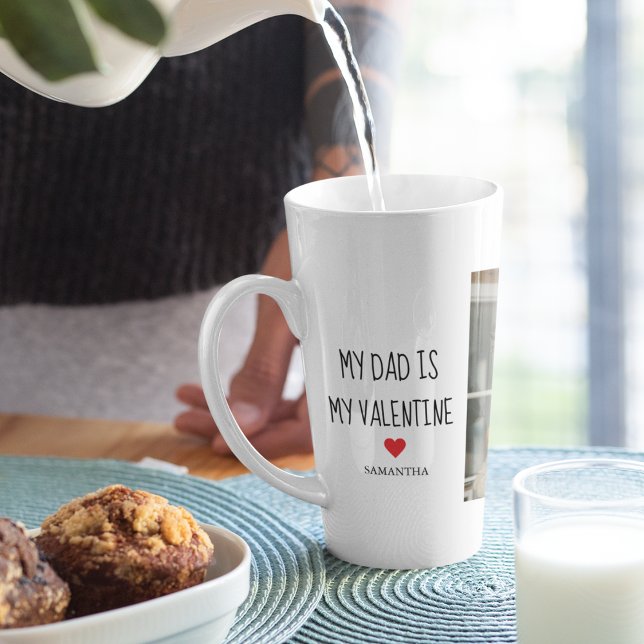 Collage Photo | My Dad Is My Valentine Gift Latte Mug (Creator Uploaded)