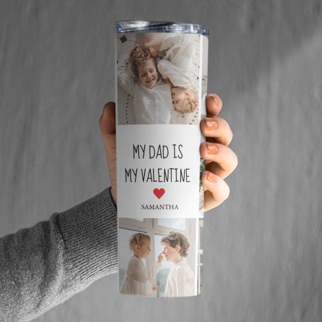 Collage Photo | My Dad Is My Valentine Gift Thermal Tumbler (Creator Uploaded)