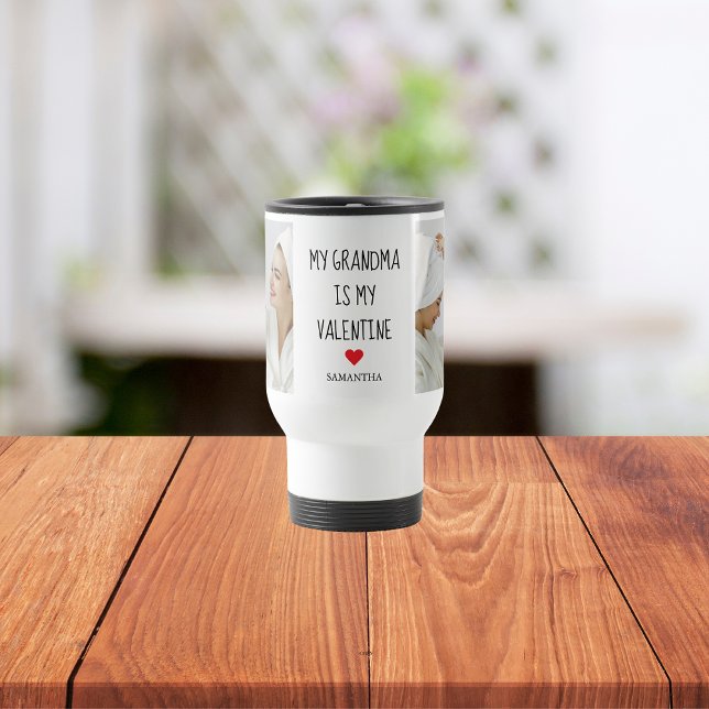 Collage Photo | My Mom Is My Valentine Gift Travel Mug (Creator Uploaded)