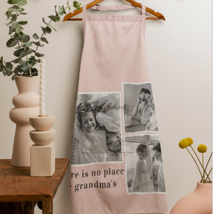 Collage Photo Pastel Pink Best Grandma Gift Apron