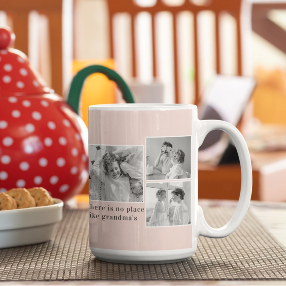 Discover Collage Photo Pastel Pink Best Grandma Custom Gift Coffee Mug