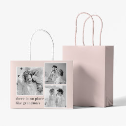 Collage Photo Pastel Pink Best Grandma Gift Large Gift Bag