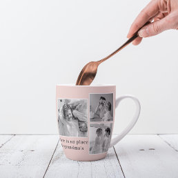 Collage Photo Pastel Pink Best Grandma Gift Latte Mug