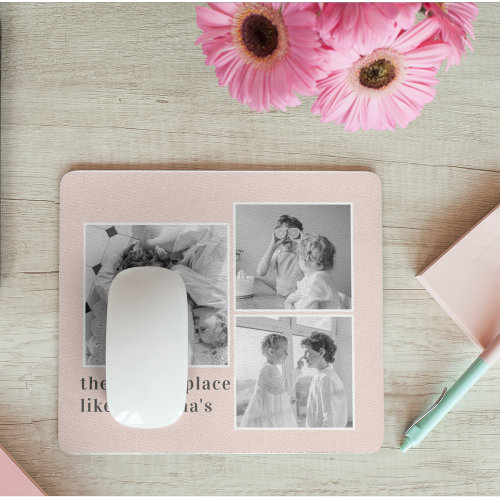 Collage Photo Pastel Pink Best Grandma Gift Mouse Pad