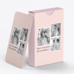 Collage Photo Pastel Pink Best Grandma Gift Playing Cards