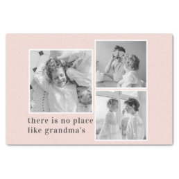 Collage Photo Pastel Pink Best Grandma Gift Tissue Paper
