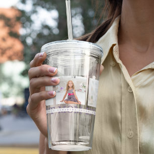 Collage Photo Purple Best Mom Ever Gift Acrylic Tumbler