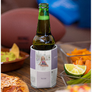 Collage Photo Purple Best Mom Ever Gift Can Cooler