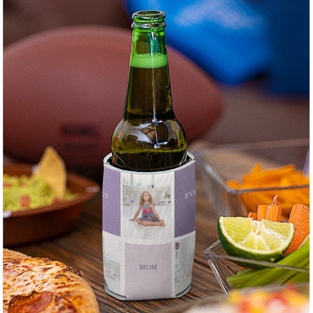 Collage Photo Purple Best Mom Ever Gift Can Cooler (Creator Uploaded)