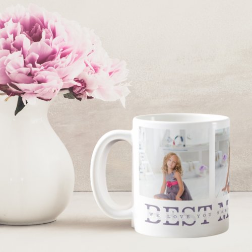 Collage Photo Purple Best Mom Ever Gift Coffee Mug