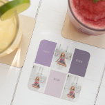 Collage Photo Purple Best Mom Ever Gift Glass Coaster<br><div class="desc">The Collage Photo Purple Best Mom Ever Gift is a wonderful way to show your appreciation and love for your mother. This gift features a beautiful collage of photos that showcase special memories shared between you and your mom. The collage is designed in a lovely shade of purple, adding a...</div>