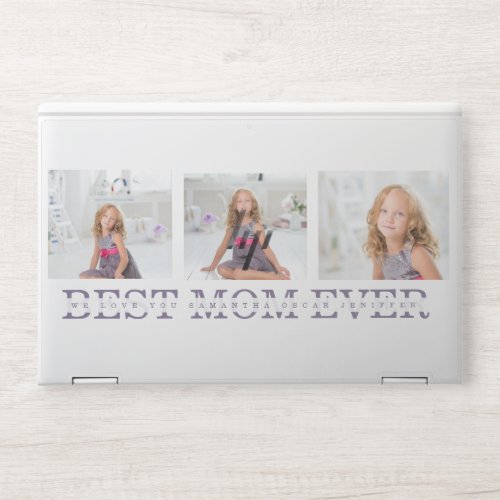 Collage Photo Purple Best Mom Ever Gift HP Laptop Skin