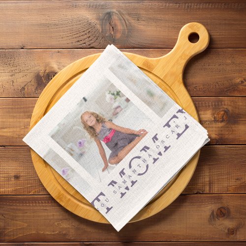 Collage Photo Purple Best Mom Ever Gift Kitchen Towel