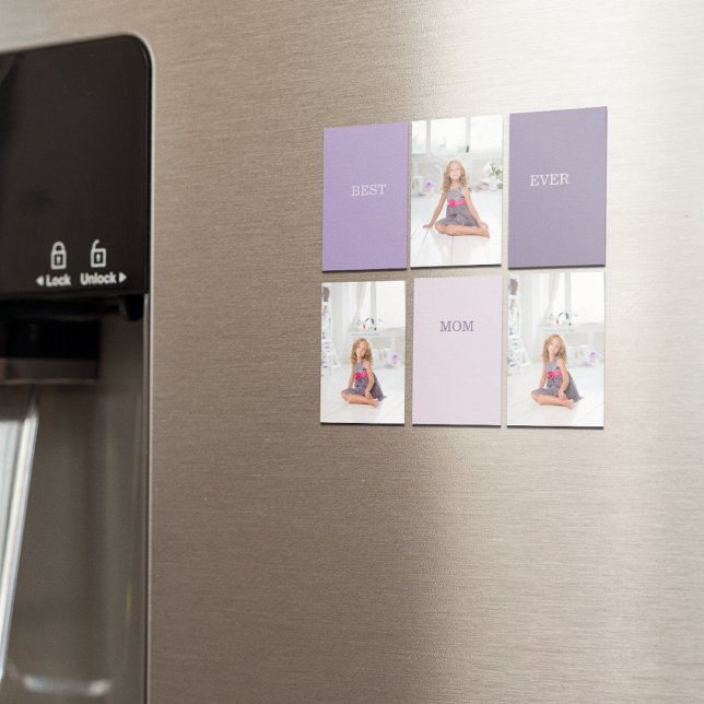 Collage Photo Purple Best Mom Ever Gift Magnet (Creator Uploaded)