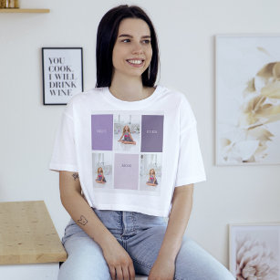 Collage Photo Purple Best Mom Ever Gift T-Shirt