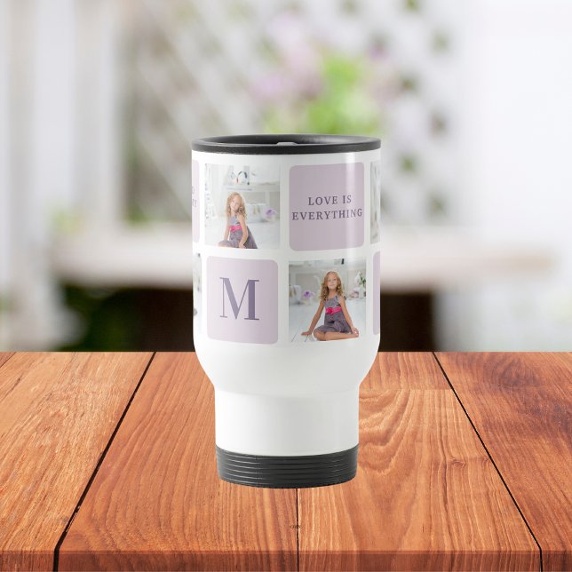 Collage Photo Purple Best Mom Ever Gift Travel Mug (Creator Uploaded)
