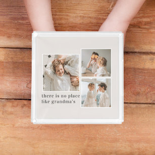 Collage Photo & Quote Best Grandma Gift Acrylic Tray