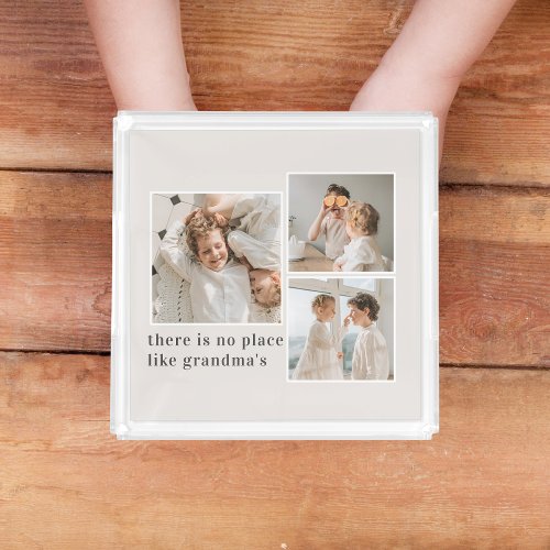 Collage Photo  Quote Best Grandma Gift Acrylic Tray