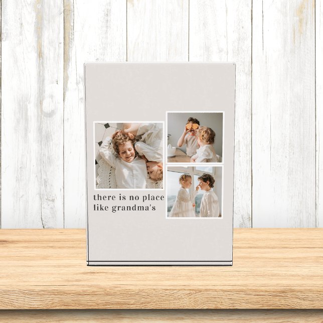 Collage Photo & Quote Best Grandma Gift Block (Creator Uploaded)