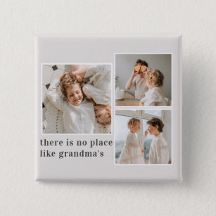 Collage Photo & Quote Best Grandma Gift Button