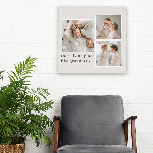 Collage Photo & Quote Best Grandma Gift Canvas Print (Creator Uploaded)