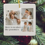 Collage Photo & Quote Best Grandma Gift Ceramic Ornament<br><div class="desc">A Collage Photo & Quote Best Grandma Gift is a thoughtful and personalized present for a beloved grandmother. This gift typically includes a collage of photos that feature the grandma, her children, grandchildren, and other loved ones. The photos are arranged in a creative and artistic manner, with different sizes and...</div>